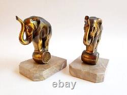 H. Moreau said Franjou Elephant Sculpture Bookends Regule Bronze Patina