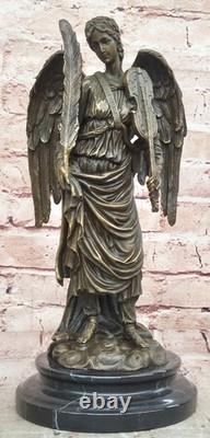 Handmade Bronze Sculpture Marble Signed By Moreau French Statues Figure