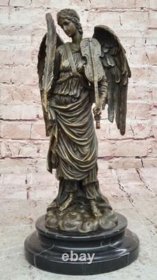 Handmade Bronze Sculpture Marble Signed By Moreau French Statues Figure