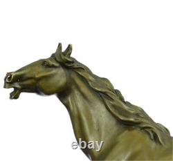 Handmade Bronze Sculpture Signed P. J Mene Loving Horse Marble Base Sale