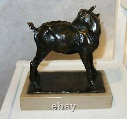 Henri Vallette (1877-1962) Sculpture Bronze Goat Marble Animal Sculptor