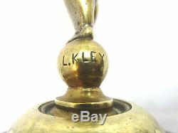 Holder Shows Silver Bronze / Marble Cherub Cherub With A Parasol Signed L. Kley