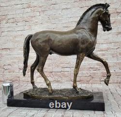 Huge Mene Signed Pure Bronze Horse Statue Marble Figurine 56 Pounds Decor