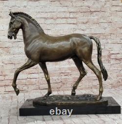 Huge Mene Signed Pure Bronze Horse Statue Marble Figurine 56 Pounds Decor