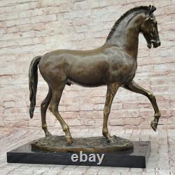 Huge Signed Mene Pure Bronze Horse Statue Marble Figurine 56 Pound Decor
