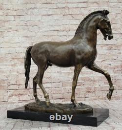 Huge Signed Mene Pure Bronze Horse Statue Marble Figurine 56 Pound Decor