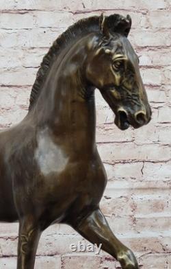 Huge Signed Mene Pure Bronze Horse Statue Marble Figurine 56 Pound Decor