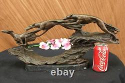 Hunting Season Three Hunting Dogs Bronze, Signed Thomas Marble Base Sculpture