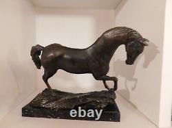 Huracan Marble Bronze Horse Statuette By Diego Garcia