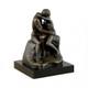 Impressionist Bronze Sculpture The Kiss On Black Marble After Rodin