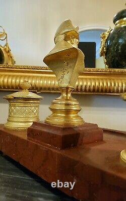 Ink In Marble And Bronze Napoleon I In Bust Seal Signed By David D'angers