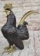 Large Bronze Sculpture Of A Farm Rooster By Moigniez, Signed, On A Marble Base