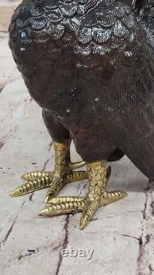 Large Bronze Sculpture of a Farm Rooster by Moigniez, Signed, on a Marble Base