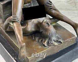 Large Sexy Chair Pose Bronze Sculpture Marble Figurine Sign Artwork Sale