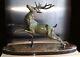 Large Bronze Deer By Erget (19th-20th Century) Signed On A Marble Base