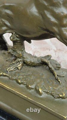 Limited Edition Signed Milo Pure Bronze Bull Statue on Cubist Marble