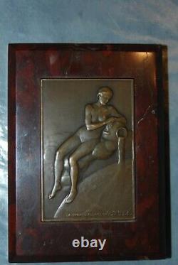 MEDAL on MARBLE from VITTEL SOURCE Signed F. P. NICLAUSSE VERY RARE PERFECT CONDITION