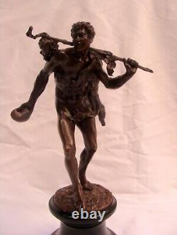 Magnificent German Bronze 19c On Marble Signed G. Roth1885