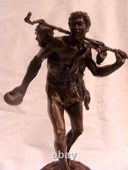 Magnificent German Bronze 19c On Marble Signed G. Roth1885