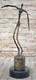 Magnificent Signed Bronze Sculpture Artwork Figurine On Marble Base, Hot Cast