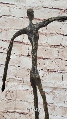 Magnificent Signed Bronze Sculpture Artwork Figurine on Marble Base, Hot Cast