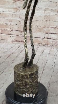 Magnificent Signed Bronze Sculpture Artwork Figurine on Marble Base, Hot Cast