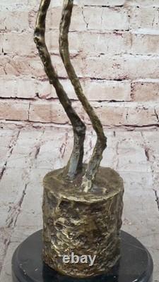 Magnificent Signed Bronze Sculpture Artwork Figurine on Marble Base, Hot Cast
