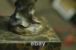 Maiden Bronze Sculpture Signed Real Very Detailed Marble Base Statue