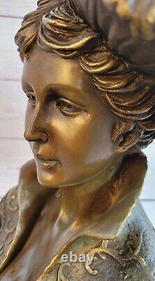 Main Bronze Sculpture Marble Sexy Female Bust Large Original Signed Deal