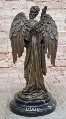 Main Bronze Sculpture Marble Signed by French Moreau Statue Figurine Decor