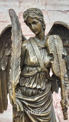Main Bronze Sculpture Marble Signed by French Moreau Statue Figurine Decor