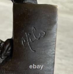 Marble Figurine, Skeleton Thinker in Solid Bronze, Signed Milo, Modern Art