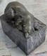 Marble Sculpture Of A Sleeping Polar Bear In Bronze Signed