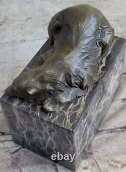 Marble Sculpture of a Sleeping Polar Bear in Bronze Signed