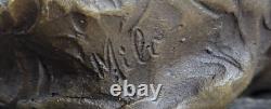 Marble Sculpture of a Sleeping Polar Bear in Bronze Signed