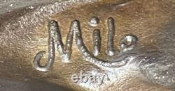 Marbled Bronze Sculpture of an American Milo, Signed, on a Tree Branch, For Sale