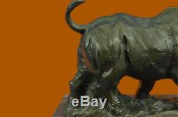 Milo Rhinoceros Serre Book Signed Original Marble Base Statue Nr