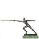 Modern Bronze Sculpture Fencer On A Green Marble Base After Nick