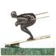 Modern Bronze Sculpture Of A Skier On A Green Marble Base After Nick