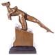 Modern Bronze Woman Sculpture On A Marble Base After Aldo Vitaleh