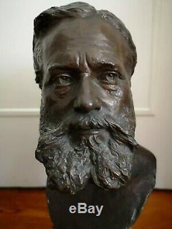 Moreau Vauthier, Augustin (1831-1893) Bust Bronze Age Marble Base Nineteenth