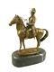 Napoleon On Horseback Bronze Sculpture On Black Marble Signed Vintage