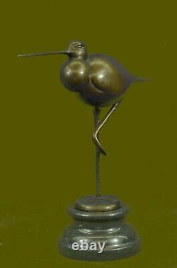 Nice Signed True Bird Pure Bronze Statue On Marble Base Figure Art Deal