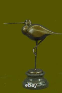 Nice Signed True Bird Pure Bronze Statue On Marble Base Figure Art Deal