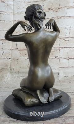 Nude West Decorative Sculpture Signed Nude Woman Statue Girl Bronze Marble Art Decor