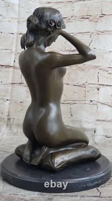Nude West Decorative Sculpture Signed Nude Woman Statue Girl Bronze Marble Art Decor