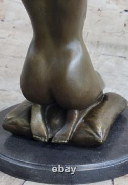 Nude West Decorative Sculpture Signed Nude Woman Statue Girl Bronze Marble Art Decor