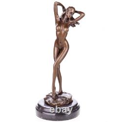 Nude Woman Sculpture Art Deco on Black Marble after Aldo Vitaleh