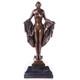 Nude Woman Statue In Bronze On A Black Marble Base After J. Korbel