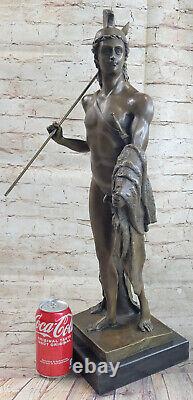 Odysseus Greek Warrior Romain Soldier Signed Chair Art Sculpture Statue Marble